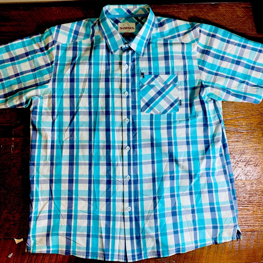 XXL Simms Short Sleeve Button Down Shirt